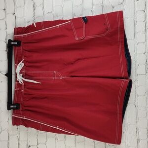 Speedo Swim Shorts Trunks XL Red White Men's